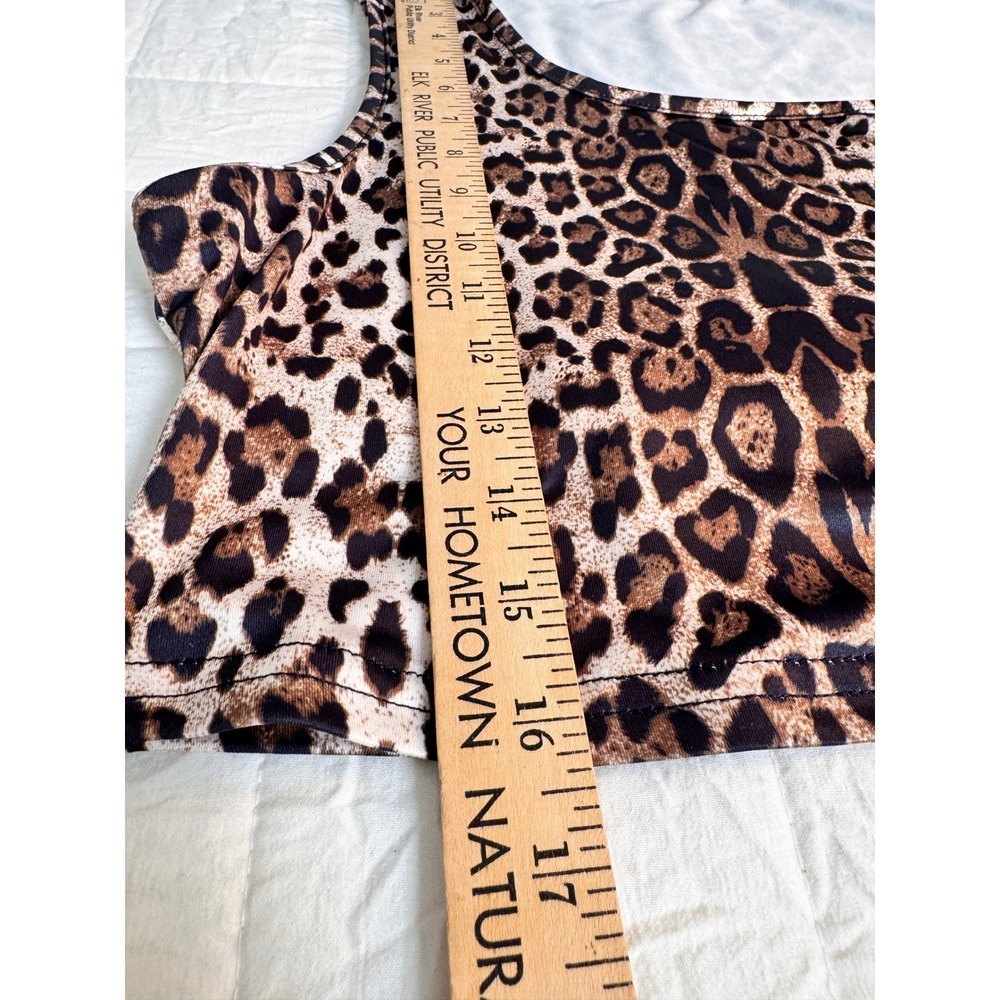 Mob Wife Leopard Print Tank Crop Top & Mini Skirt Set 3XL Stretch - Picture 5 of 9